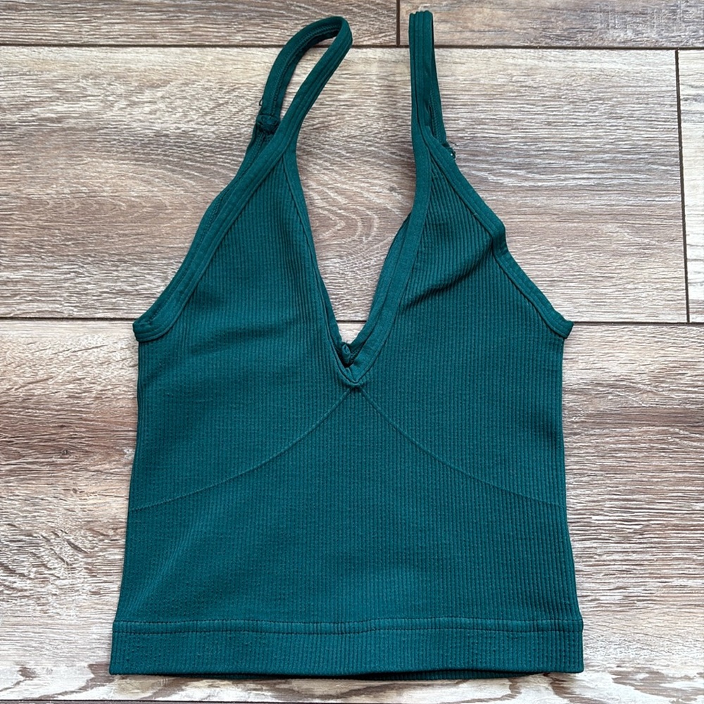 NWOT FP Movement Happiness Runs V Neck Tank Emerald Green XS/S